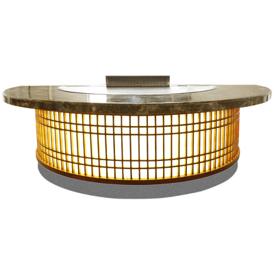 acheter Grill à la teppanyaki sur mesure en cuivre à 7 places avec meubles de luxe online manufacture