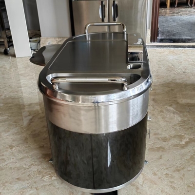 acheter TO14 en acier inoxydable Grille mobile Teppanyaki Table de gaz vers le bas online manufacture