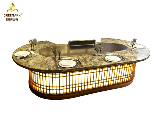 Qualité  Indoor Commercial Griddle Plate Built In Hibachi Grill Oval Shape For Beef Mutton Chicken usine
