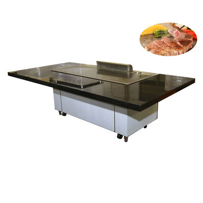 acheter Table de gril en acier inoxydable 304 Teppanyaki avec une surface de chauffage de 500*380 mm et une couleur personnalisée pour les restaurants commerciaux fabrication en ligne