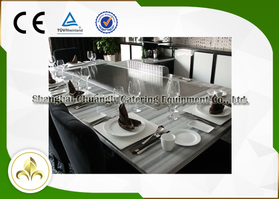 Purificateur d'échappement 8 Seat Teppanyaki Grill Table Japanese Restaurant Grill Table