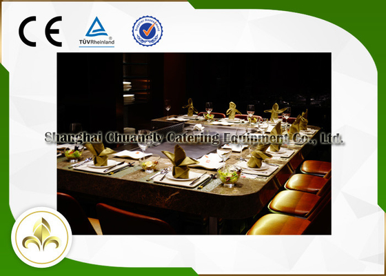 Rectangle de 10 Seat électrique/Tableau de gril Teppanyaki d'induction avec la ventilation/précipitateur