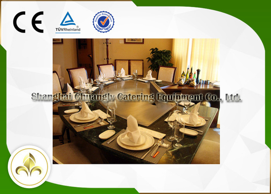 Plat commercial professionnel de Teppanyaki de gaz, Tableau de gril de gaz de surface plane d'onze Seat