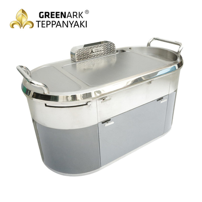 Plat ovale de Teppanyaki d'acier inoxydable de gril sans fumée de BARBECUE
