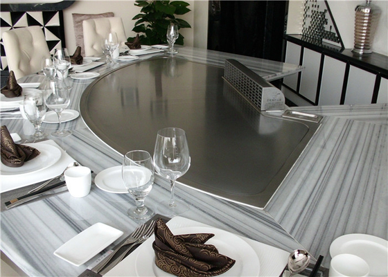 Rectangle adapté aux besoins du client de Tableau de gril de Teppanyaki, cercle, forme de demi-cercle