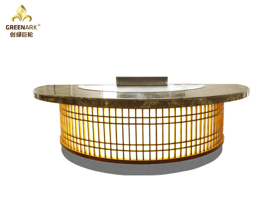 Grill en acier inoxydable Grill table Teppanyaki Panneau de commande intelligent, équipement de cuisine commercial en demi-cercle