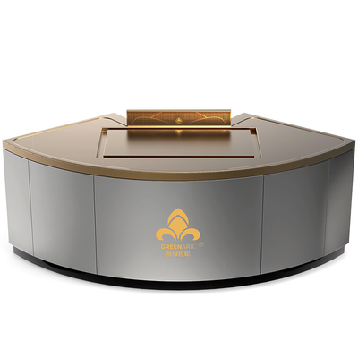 Tableau en cuivre Teppanyaki en forme de ventilateur Tableau peut être personnalisé en taille et méthode d'échappement de fumée (selon les besoins)hibachi grill
