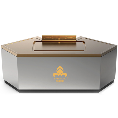 Tableau en cuivre en forme d'arc Teppanyaki Table peut être personnalisé en taille et méthode d'échappement de fumée (selon les besoins)hibachi grill