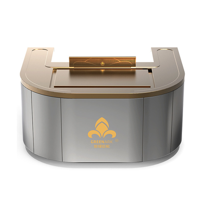 Tableau en cuivre Teppanyaki en arc Table peut être personnalisé en taille et méthode d'échappement de fumée (selon les besoins) grilhibachi
