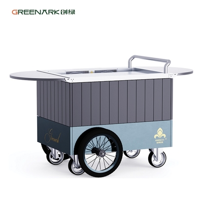 Grill Teppanyaki mobile avec plaque en acier allié de qualité alimentaire, 250℃ en 8 minutes, table extensible et roues de 16 pouces, directement de l'usine