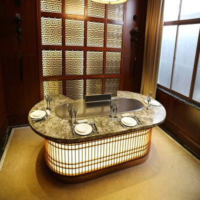 Table de gril commercial Teppanyaki 2200x860x800mm avec une puissance de 8000W