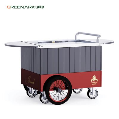 Grill Teppanyaki mobile avec plaque d'acier allié de qualité alimentaire chauffe à 250 ° C en 8 minutes avec table extensible et roues de 16 '